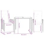 vidaXL Set bistro de grădină cu perne, 3 piese, gri, poliratan vidaXL Set bistro de grădină cu perne, 3 piese, gri, poliratan