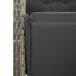 vidaXL Set bistro de grădină cu perne, 5 piese, gri, poliratan vidaXL Set bistro de grădină cu perne, 5 piese, gri, poliratan
