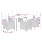 vidaXL Set bistro de grădină cu perne, 7 piese, gri, poliratan vidaXL Set bistro de grădină cu perne, 7 piese, gri, poliratan