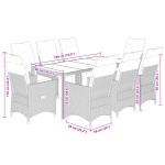 vidaXL Set bistro de grădină cu perne, 9 piese, gri, poliratan vidaXL Set bistro de grădină cu perne, 9 piese, gri, poliratan