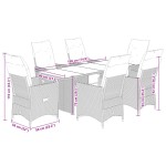 vidaXL Set bistro de grădină cu perne, 7 piese, gri, poliratan vidaXL Set bistro de grădină cu perne, 7 piese, gri, poliratan