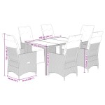 vidaXL Set bistro de grădină cu perne, 7 piese, maro, poliratan vidaXL Set bistro de grădină cu perne, 7 piese, maro, poliratan