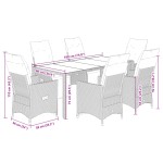vidaXL Set bistro de grădină cu perne, 7 piese, maro, poliratan vidaXL Set bistro de grădină cu perne, 7 piese, maro, poliratan