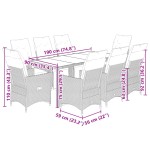 vidaXL Set bistro de grădină cu perne, 9 piese, maro, poliratan vidaXL Set bistro de grădină cu perne, 9 piese, maro, poliratan
