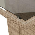 vidaXL Set bistro de grădină, 7 piese, cu perne, bej, poliratan vidaXL Set bistro de grădină, 7 piese, cu perne, bej, poliratan