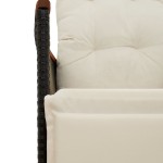 vidaXL Set bistro de grădină cu perne, 3 piese, negru, poliratan vidaXL Set bistro de grădină cu perne, 3 piese, negru, poliratan
