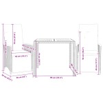vidaXL Set bistro de grădină cu perne, 3 piese, negru, poliratan vidaXL Set bistro de grădină cu perne, 3 piese, negru, poliratan