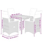 vidaXL Set bistro de grădină cu perne, 5 piese, negru, poliratan vidaXL Set bistro de grădină cu perne, 5 piese, negru, poliratan