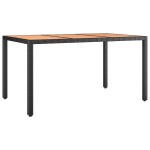 vidaXL Set bistro de grădină cu perne, 5 piese, negru, poliratan vidaXL Set bistro de grădină cu perne, 5 piese, negru, poliratan