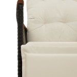 vidaXL Set bistro de grădină cu perne, 5 piese, negru, poliratan vidaXL Set bistro de grădină cu perne, 5 piese, negru, poliratan
