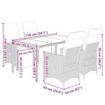 vidaXL Set bistro de grădină cu perne, 5 piese, negru, poliratan vidaXL Set bistro de grădină cu perne, 5 piese, negru, poliratan