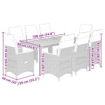 vidaXL Set bistro de grădină, 9 piese, cu perne, negru, poliratan vidaXL Set bistro de grădină, 9 piese, cu perne, negru, poliratan
