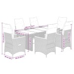 vidaXL Set bistro de grădină, 7 piese, cu perne, negru, poliratan vidaXL Set bistro de grădină, 7 piese, cu perne, negru, poliratan