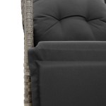vidaXL Set bistro de grădină cu perne, 3 piese, gri, poliratan vidaXL Set bistro de grădină cu perne, 3 piese, gri, poliratan