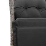 vidaXL Set bistro de grădină cu perne, 7 piese, gri, poliratan vidaXL Set bistro de grădină cu perne, 7 piese, gri, poliratan