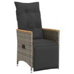 vidaXL Set bistro de grădină cu perne, 7 piese, gri, poliratan vidaXL Set bistro de grădină cu perne, 7 piese, gri, poliratan