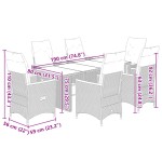 vidaXL Set bistro de grădină cu perne, 7 piese, gri, poliratan vidaXL Set bistro de grădină cu perne, 7 piese, gri, poliratan