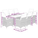vidaXL Set bistro de grădină cu perne, 9 piese, gri, poliratan vidaXL Set bistro de grădină cu perne, 9 piese, gri, poliratan