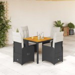 vidaXL Set bistro de grădină cu perne, 5 piese, negru, poliratan vidaXL Set bistro de grădină cu perne, 5 piese, negru, poliratan