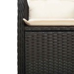vidaXL Set bistro de grădină cu perne, 5 piese, negru, poliratan vidaXL Set bistro de grădină cu perne, 5 piese, negru, poliratan