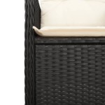 vidaXL Set bistro de grădină cu perne, 5 piese, negru, poliratan vidaXL Set bistro de grădină cu perne, 5 piese, negru, poliratan