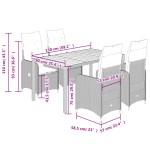 vidaXL Set bistro de grădină cu perne, 5 piese, negru, poliratan vidaXL Set bistro de grădină cu perne, 5 piese, negru, poliratan