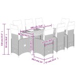vidaXL Set bistro de grădină, 9 piese, cu perne, negru, poliratan vidaXL Set bistro de grădină, 9 piese, cu perne, negru, poliratan