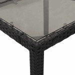 vidaXL Set bistro de grădină cu perne, 3 piese, negru, poliratan vidaXL Set bistro de grădină cu perne, 3 piese, negru, poliratan