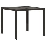 vidaXL Set bistro de grădină cu perne, 5 piese, negru, poliratan vidaXL Set bistro de grădină cu perne, 5 piese, negru, poliratan