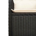 vidaXL Set bistro de grădină cu perne, 5 piese, negru, poliratan vidaXL Set bistro de grădină cu perne, 5 piese, negru, poliratan