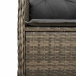 vidaXL Set bistro de grădină cu perne, 5 piese, gri, poliratan vidaXL Set bistro de grădină cu perne, 5 piese, gri, poliratan