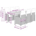 vidaXL Set bistro de grădină cu perne, 7 piese, gri, poliratan vidaXL Set bistro de grădină cu perne, 7 piese, gri, poliratan