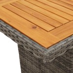 vidaXL Set bistro de grădină cu perne, 9 piese, gri, poliratan vidaXL Set bistro de grădină cu perne, 9 piese, gri, poliratan