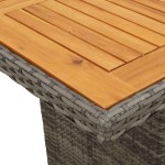 vidaXL Set bistro de grădină cu perne, 9 piese, gri, poliratan vidaXL Set bistro de grădină cu perne, 9 piese, gri, poliratan