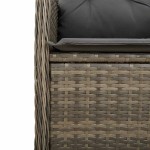 vidaXL Set bistro de grădină cu perne, 5 piese, gri, poliratan vidaXL Set bistro de grădină cu perne, 5 piese, gri, poliratan