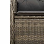 vidaXL Set bistro de grădină cu perne, 5 piese, gri, poliratan vidaXL Set bistro de grădină cu perne, 5 piese, gri, poliratan