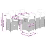 vidaXL Set bistro de grădină cu perne, 9 piese, gri, poliratan vidaXL Set bistro de grădină cu perne, 9 piese, gri, poliratan