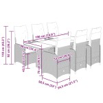vidaXL Set bistro de grădină cu perne, 7 piese, gri, poliratan vidaXL Set bistro de grădină cu perne, 7 piese, gri, poliratan