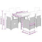 vidaXL Set bistro de grădină cu perne, 7 piese, maro, poliratan vidaXL Set bistro de grădină cu perne, 7 piese, maro, poliratan