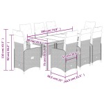 vidaXL Set bistro de grădină cu perne, 9 piese, maro, poliratan vidaXL Set bistro de grădină cu perne, 9 piese, maro, poliratan