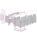 vidaXL Set bistro de grădină cu perne, 7 piese, maro, poliratan vidaXL Set bistro de grădină cu perne, 7 piese, maro, poliratan