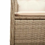 vidaXL Set bistro de grădină, 5 piese, cu perne, bej, poliratan vidaXL Set bistro de grădină, 5 piese, cu perne, bej, poliratan