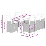vidaXL Set bistro de grădină, 9 piese, cu perne, bej, poliratan