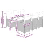 vidaXL Set bistro de grădină, 7 piese, cu perne, bej, poliratan vidaXL Set bistro de grădină, 7 piese, cu perne, bej, poliratan