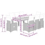 vidaXL Set bistro de grădină, 9 piese, cu perne, negru, poliratan vidaXL Set bistro de grădină, 9 piese, cu perne, negru, poliratan