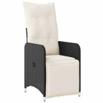 vidaXL Set bistro de grădină, 9 piese, cu perne, negru, poliratan vidaXL Set bistro de grădină, 9 piese, cu perne, negru, poliratan
