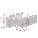 vidaXL Set bistro de grădină, 9 piese, cu perne, negru, poliratan vidaXL Set bistro de grădină, 9 piese, cu perne, negru, poliratan