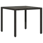 vidaXL Set bistro de grădină cu perne, 3 piese, negru, poliratan vidaXL Set bistro de grădină cu perne, 3 piese, negru, poliratan