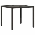 vidaXL Set bistro de grădină cu perne, 5 piese, negru, poliratan vidaXL Set bistro de grădină cu perne, 5 piese, negru, poliratan