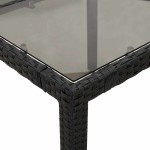 vidaXL Set bistro de grădină cu perne, 5 piese, negru, poliratan vidaXL Set bistro de grădină cu perne, 5 piese, negru, poliratan